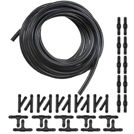 GKmow 4M/13Ft Universal Washer Fluid Hose with 30 Hose Connectors, Car Windshield Washer Hose Kit, for Most Car Windshield Washer Hose Connect Car Water Pump and Nozzles (Black)