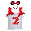 Birthday Red/White Polka Dot Sequin Trim Age Number Tank-Top &