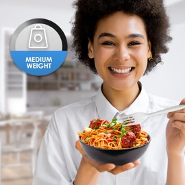 PAMI Medium-Weight Disposable Plastic Forks [400-Pack] - Bulk White Plastic Silverware For Parties, Weddings, Catering Food Stands, Takeaway Orders & More- Sturdy Single-Use Partyware Forks