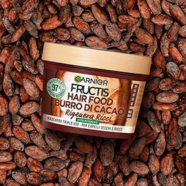 Garnier Fructis Hair Food Regenerating Cocoa Butter, Mask for Dry and Curly Hair, 97% Ingredients of Natural Origin, Without Silicones, 390 ml