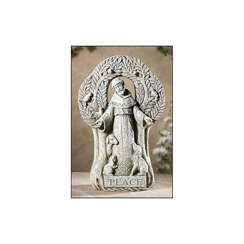 Avalon Gallery Saint Francis Peace Tree Garden Figurine, Stone Resin