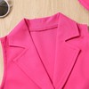 WASAIGOOD Toddler Girls Blazer Set 4 Pcs Cropped Camisole Buttons