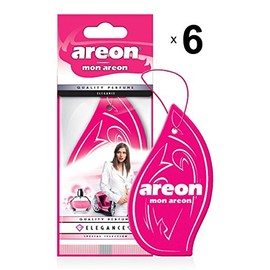 Areon Mon Car Air Freshener Hanging Pink Elegance Set Multi Pack of 6