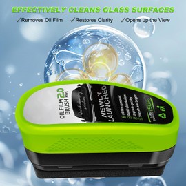 Diehous Upgrade Automotive Oil Film Cleaning Brush,New Glass Coating for Windshield Window Oil Film Remover, Car Glass Remover for Windshield Improves Clarity and Visibility
