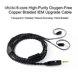 okcsc MMCX Cable, Detachable Earphone Replacement Cable,6 Core Silver-Plated Upgrade Cable for Shure se315 SE535 SE846-CL,for FiiO FH7 FA9 FH5s FH5