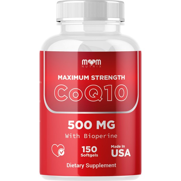 Dr. JOEL'S MOM Nutrix CoQ10 500mg – Maximum Strength and Cellular Energy Production Support – Best Absorption with Bioperine – 150 Softgels – Made in USA