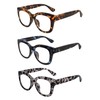 AMOMOMA 3 Pack Retro Oversized Reading Glasses for Women Blue
