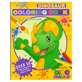 Dino-Buddies® Dinosaur Coloring Book #1 - Kids Coloring Sheets with Cute Illustrations - Creative Coloring Books for Kids - Thick White Paper