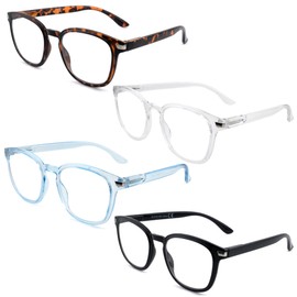 HIYANJN 4 Pack Reading Glasses For Women Men Light Weight Eyeglasses With Spring Hinges Readers Glasses