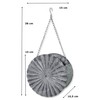 DARO DEKO Metal Hanging Basket Round Diameter 15 cm Grey