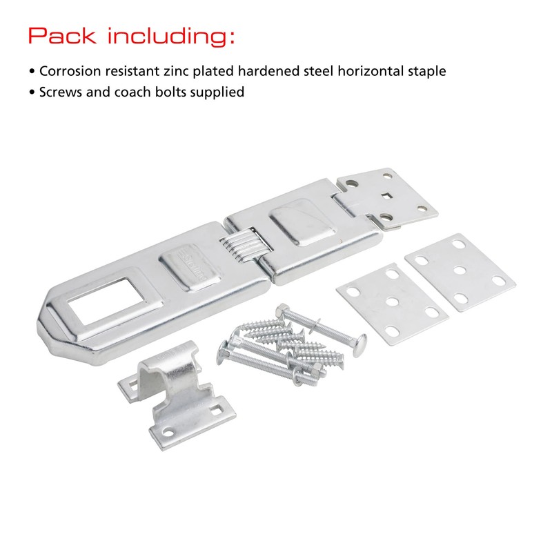 Sterling BHS190 Heavy Security Hasp and Staple, Chrome, 190mm