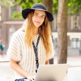 Hard ID Card Badge Holder with Lanyards, 2 Set Plastic ID Card Protector with Thumb Slot Heavy Duty Lanyards with Quick Release Buckles Floral Neck Straps Clear Card Case