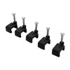 On1shelf® Black Flat Cable Clips with Fixing Nail 8mm 50