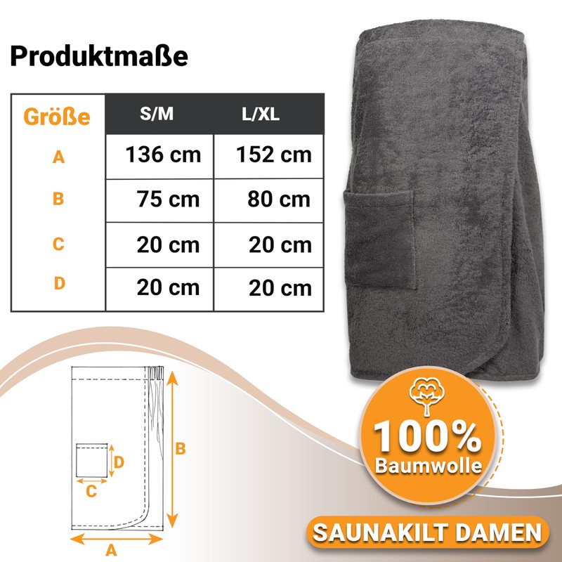 Zollner 197 Women's Sauna Kilt Elasticated Velcro Fastener Various Colours
