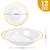 bUCLA 120 Pack Disposable Plastic Bowls Gold Trim 12oz -