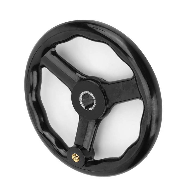200*18mm Black Anti slip Bakelite 3 Spoked Lathe Handwheel with