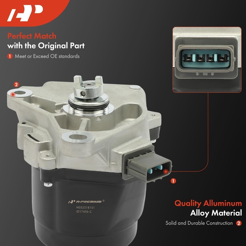 A-Premium Ignition Distributor with Cap and Rotor Compatible with Honda