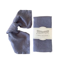 Linen Napkins –100% French Flax – Stonewashed Pure Linen Cloth Napkins - Size 45 cm x 45 cm – Set of 4 (Rustic Blue)