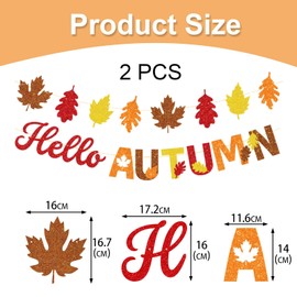 2 PCS Autumn Bunting,Hello Autumn,Harvest Festival Decorations,Harvest Decorations,Fall Decor,Autumn Home Decor,Autumn Decorations Home,Fall Decorations for Home,Autumn Decor,Autumn Decorations
