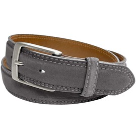 Fullerton 351000-AE354NB Full Grain Suede Casual Jeans Leather Belt 1-3/8"(35mm) - Gray, 34