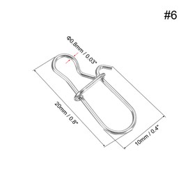 PATIKIL Fishing Snaps, 100 Pack 81.5LBS Stainless Swivel Tackle Kit Fishing Clips Lure for Saltwater Freshwater, Silver