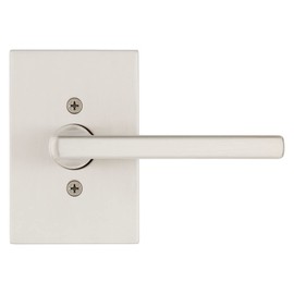 Kwikset Halifax Dummy Door Handle, Single Sided Lever for Closets, French Double Doors, and Pantry, Satin Nickel Non-Turning Reversible Interior Push/Pull Lever, with Microban Protection