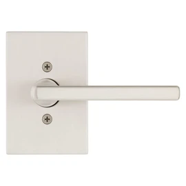 Kwikset Halifax Dummy Door Handle, Single Sided Lever for Closets, French Double Doors, and Pantry, Satin Nickel Non-Turning Reversible Interior Push/Pull Lever, with Microban Protection