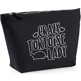 Hippowarehouse Crazy tortoise lady printed make up cosmetic wash bag 18x19x9cm