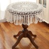 Gracebuy Beige 35 Inch Round HANDMADE Cotton Crochet Lace Placemat