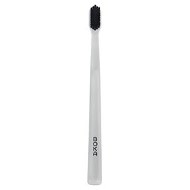 Boka Classic Manual Toothbrush with Extra Soft Activated-Charcoal, Tapered Bristles, Bioplastic Handle That Includes Travel Cap, Dentist-Approved, Great for Adults and Kids, White (Pack of 1)