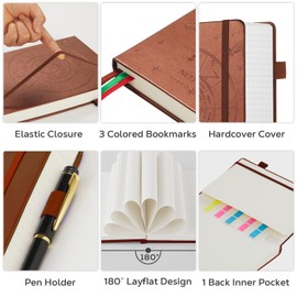 Notebook Journals for Writing Women/Men, 320 Pages Thick Daily Journal Notebooks with 100Gsm Lined Paper, B5 Hardcover Notebook College Ruled for Work School, Faux Leather, 7.1'' X 10'', Pearlescent