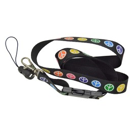 Fashion"Rainbow Peace Sign" I.D. Holder & Cellphone Key Holder Lanyard