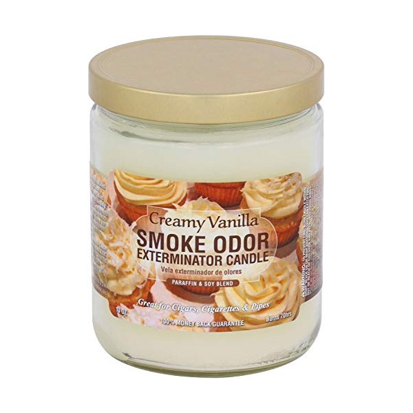 Smoke Odor Exterminator 13 oz Jar Candles Creamy Vanilla, (2)