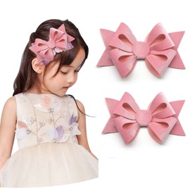 Adies 2pcs Flower Bowtie Metal Die Cuts,Flower Kids Hair Bow Clip Cutting Dies Cut Stencils for DIY Scrapbooking Decorative Embossing Paper Leather Scrapbooking Card Making, 14.9x7.7cm/5.86''x3.03''