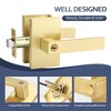 EHOMEWARE Gold Entry Door Handle with Single Cylinder Deadbolt, Brass