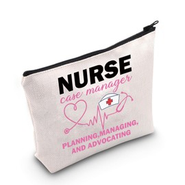 Heart Stethoscope Gift Nurse Case Manager Planning Cosmetic Bag Coworker Friends Gift (Nurse Case Manager Planning CA Bag)