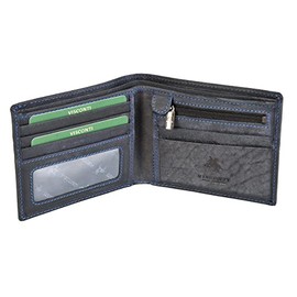 Visconti RFID Men's Distressed Oil Leather Wallet with Zipped Coin Pocket - 707 (Oil Blue)