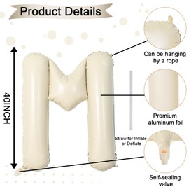 Cream Letter Balloons M