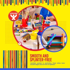 Hygloss Colored 4-Inch Round Craft Sticks – 100-Count - Vibrant Wooden Popsicle Sticks – Smooth and Splinter-Free Pop Sticks - Ideal for DIY Projects, Crafting, Games, Home and School Use