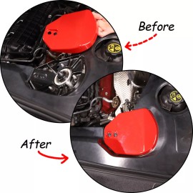 carmotion88 ABS Red Car Rear Strut Tower Top Cover Styling Trim For Corvette C8 2020-2024