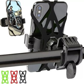 MONGOORA Bicycle & Motorbike PHONE HOLDER w 3 Color Bands - Flexible Mount
