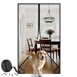 HADOR Magnetic Screen Door Mesh with Super Strong Magnets Fit Door Size 36" X 80", Mesh Size 38" X 81" Heavy Duty Door Net Screen for Sliding, French, Single and Patio Doors