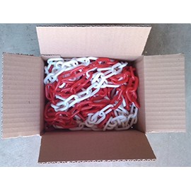 PCH-6x12 Red and White Plastic Chain 6mm 12.30 Meters