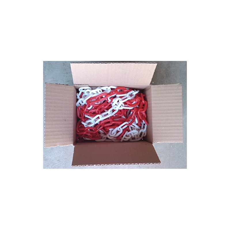 PCH-6x12 Red and White Plastic Chain 6mm 12.30 Meters