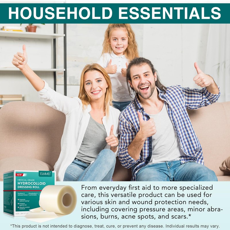 Hydrocolloid Roll for Wound Care - Cut-to-Size, Large Waterproof Hydrocolloid