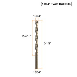 sourcing map 13/64" M35 Cobalt Twist Drill Bits, High-Speed Steel Jobber Drill Bit for Stainless Steel, Hardened Metal, Cast Iron, Aluminum, Copper, Soft Alloy Steel, Wood, Plastic