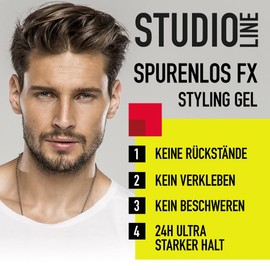 L'Oréal Paris Studio Line Haargel, 24h ultra-starker Halt, Kein Verkleben und ohne Rückstände, Spurenlos FX Styling Gel, 1 x 150 ml