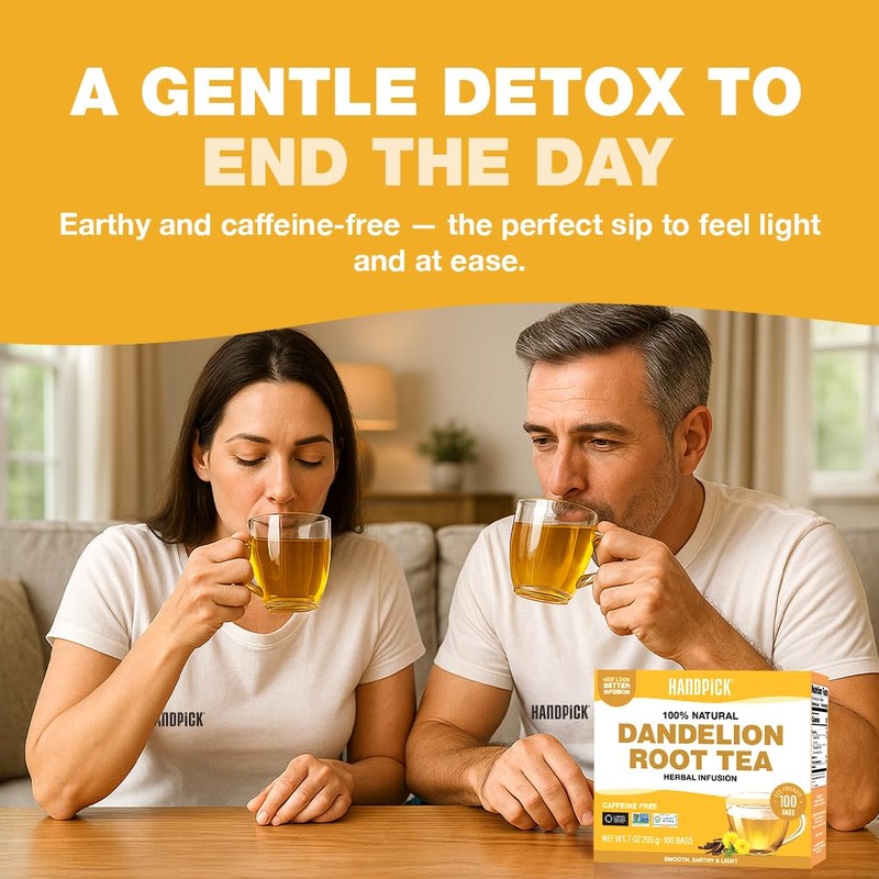 HANDPICK, Dandelion Root & Leaf Tea Bags (100 Herbal Tea