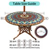 qchdln Outdoor Round Tablecloth with Umbrella Hole Water Resistant Zipper