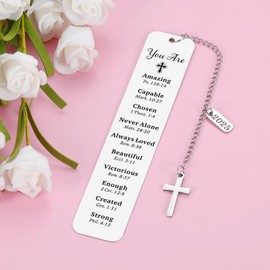 Christian Bookmark, 2025 Bible Bookmarks, Book Markers for Reading, First Communion Gifts for Girls, Confirmation Gifts for Teen Girls, 2025 Senior Gifts for Graduation, Baptism Gifts for Girls Boys